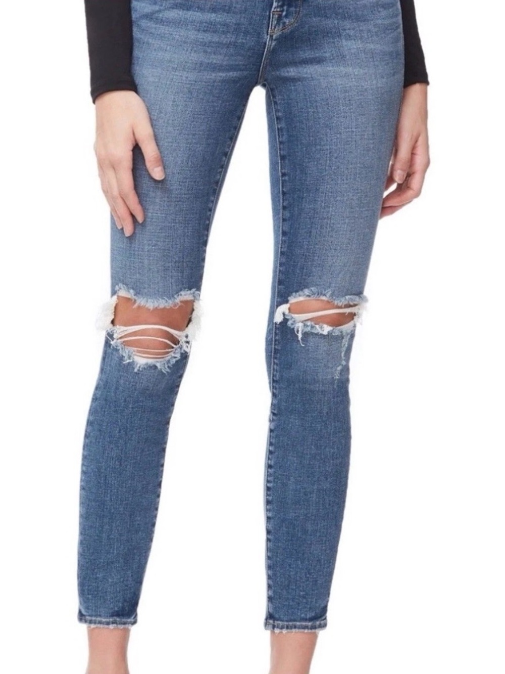 Good American Good Waist Distressed Skinny Jeans (Style Code: GW731T). Size 15